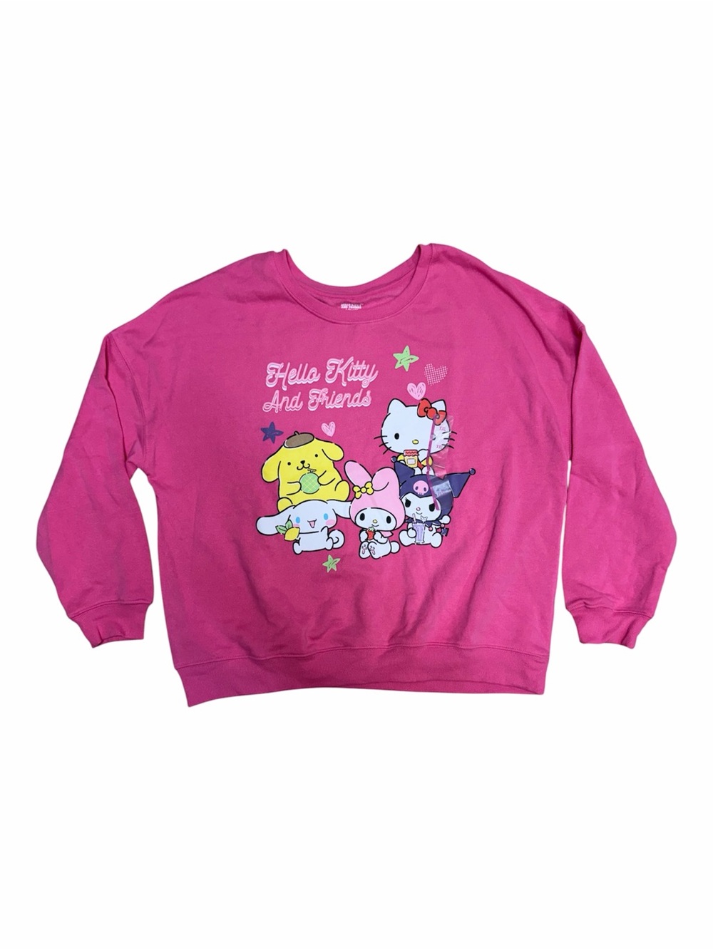 Hello Kitty & Friends Aurora Pink Graphic Sweatshirt XXL Sanrio Kawaii NWT